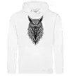 Женская толстовка (худи) Сова черепи Белый фото