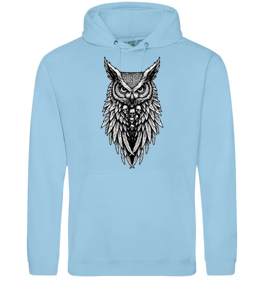 Женская толстовка (худи) Сова черепи Голубой фото