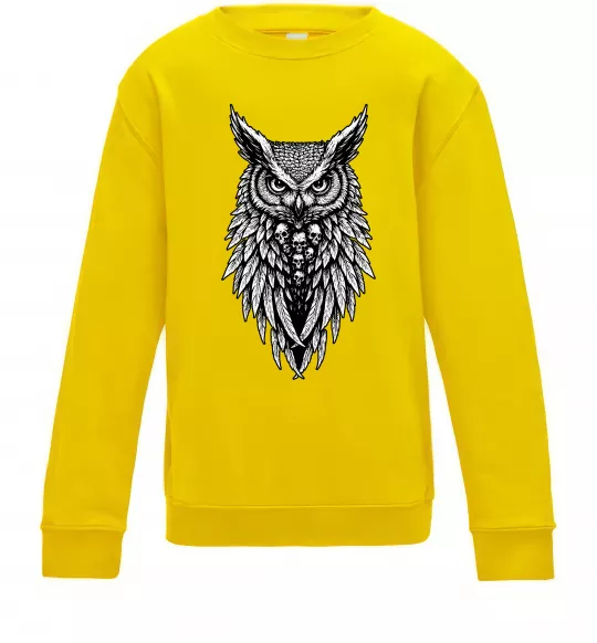 Дитячий світшот Сова черепи Сонячно жовтий фото