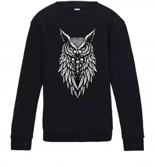 Дитячий світшот Сова черепи Чорний фото