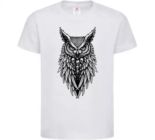 Детская футболка Сова черепи Белый фото