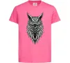 Детская футболка Сова черепи Ярко-розовый фото