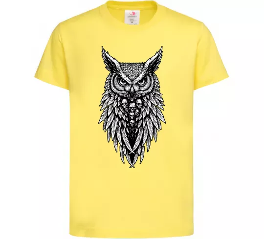 Детская футболка Сова черепи Лимонный фото
