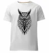 Мужская премиум футболка Сова черепи Белый фото