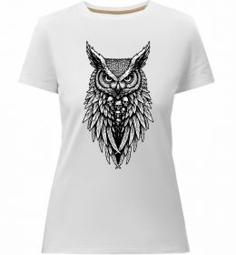 Женская премиум футболка Сова черепи