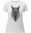 Жіноча преміум футболка Сова черепи Білий фото