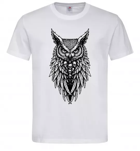 Мужская футболка Сова черепи Белый фото