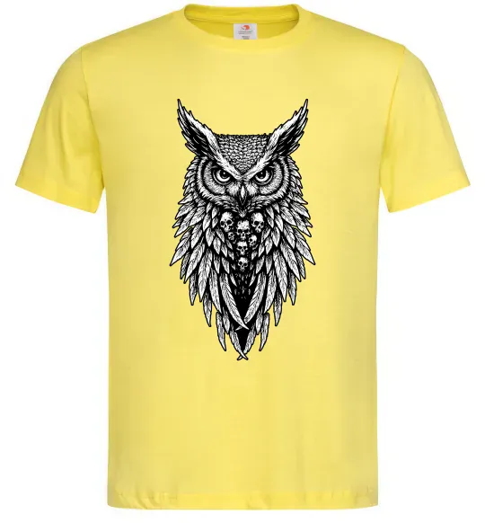 Мужская футболка Сова черепи Лимонный фото