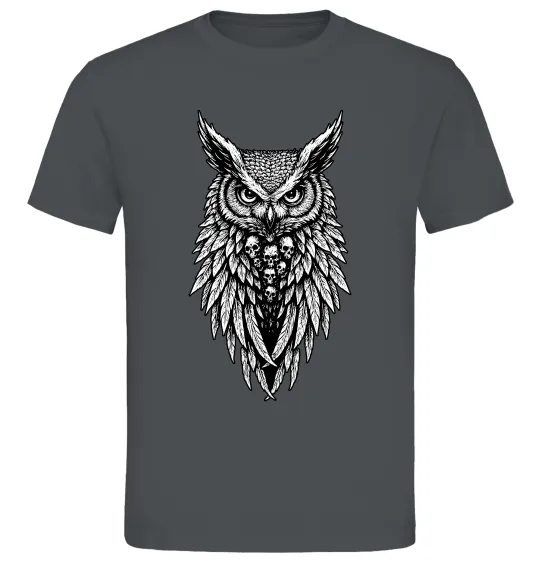 Мужская футболка Сова черепи Графит фото