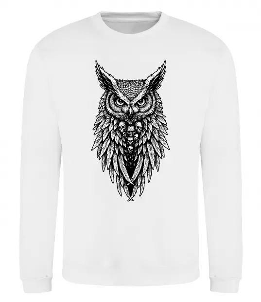 Світшот Сова черепи Білий фото