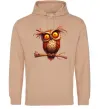 Мужская толстовка (худи) Кумедна сова на гілці Песочный фото