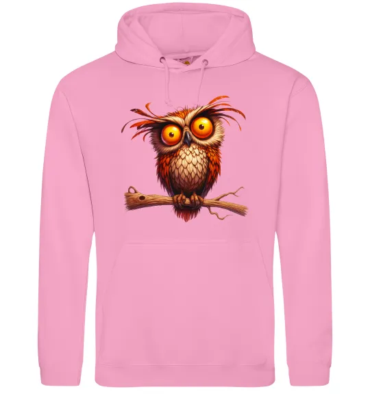 Женская толстовка (худи) Кумедна сова на гілці Розовый фото