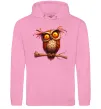 Женская толстовка (худи) Кумедна сова на гілці Розовый фото