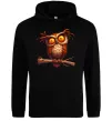 Женская толстовка (худи) Кумедна сова на гілці Черный фото