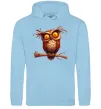 Женская толстовка (худи) Кумедна сова на гілці Голубой фото