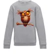 Детский Свитшот Кумедна сова на гілці Серый меланж фото
