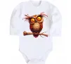 Дитячий бодік Кумедна сова на гілці Білий фото