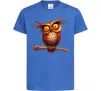 Дитяча футболка Кумедна сова на гілці Яскраво-синій фото