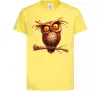 Дитяча футболка Кумедна сова на гілці Лимонний фото