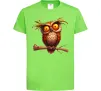Дитяча футболка Кумедна сова на гілці Лаймовий фото