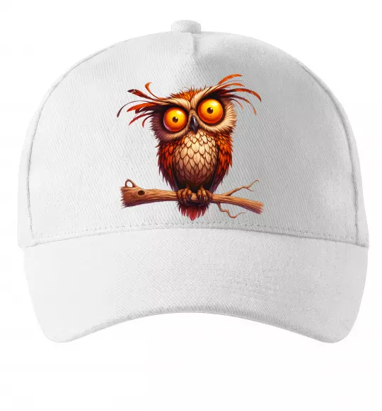 Кепка Кумедна сова на гілці Белый фото