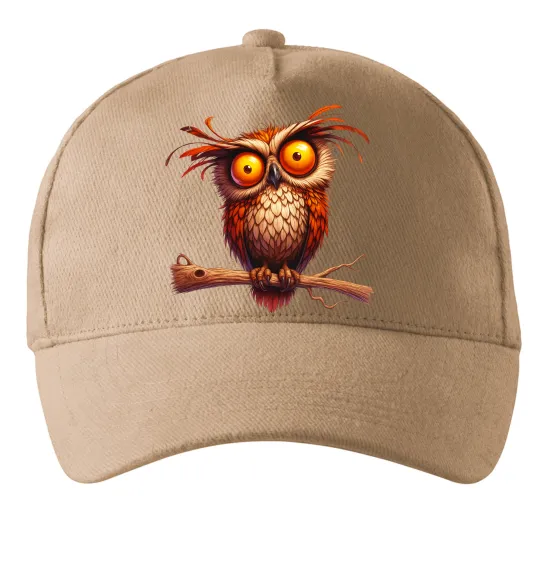 Кепка Кумедна сова на гілці Песочный фото