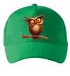 Кепка Кумедна сова на гілці Зеленый фото