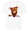 Футболка Оверсайз Кумедна сова на гілці Белый Футболка Оверсайз Кумедна сова на гілці Белый фото