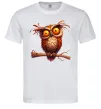 Мужская футболка Кумедна сова на гілці Белый фото