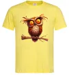 Мужская футболка Кумедна сова на гілці Лимонный фото