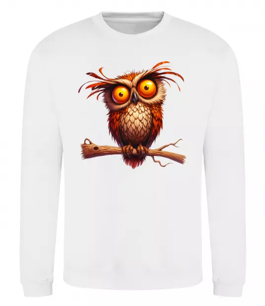 Свитшот Кумедна сова на гілці Белый фото