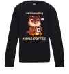 Дитячий світшот Owl be needing more coffee Чорний фото