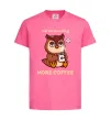 Дитяча футболка Owl be needing more coffee Яскраво-рожевий фото