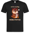 Мужская футболка Owl be needing more coffee Черный фото