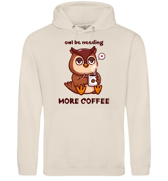 Мужская толстовка (худи) Owl be needing more coffee Таш фото