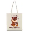 Эко-сумка Owl be needing more coffee Бежевый фото