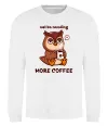 Свитшот Owl be needing more coffee Белый фото