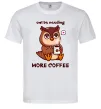 Мужская футболка Owl be needing more coffee Белый фото