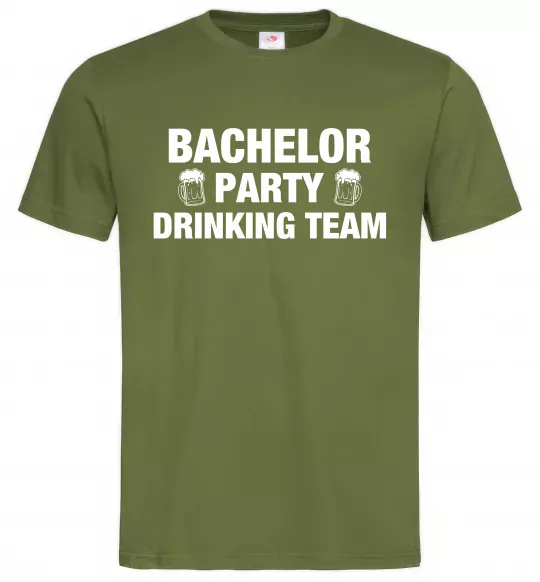 Чоловіча футболка Bachelor party drinking team Оливковий фото