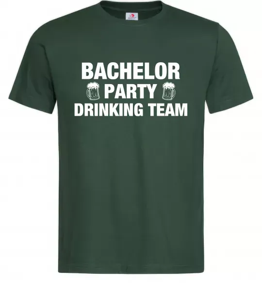 Чоловіча футболка Bachelor party drinking team Темно-зелений фото