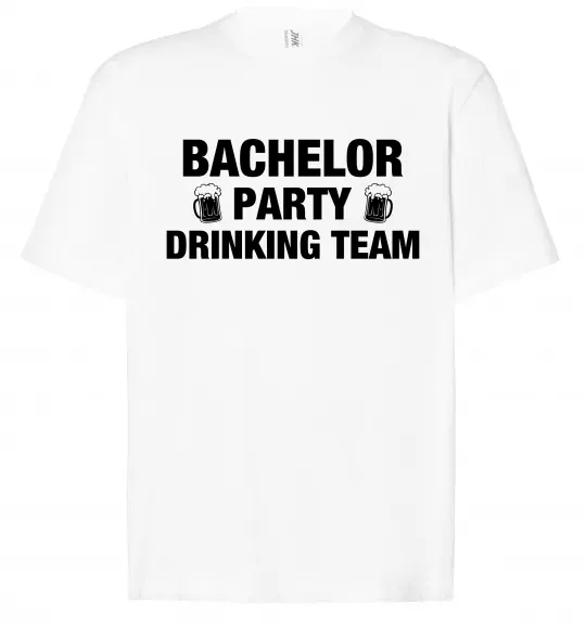 Футболка Оверсайз Bachelor party drinking team Білий фото