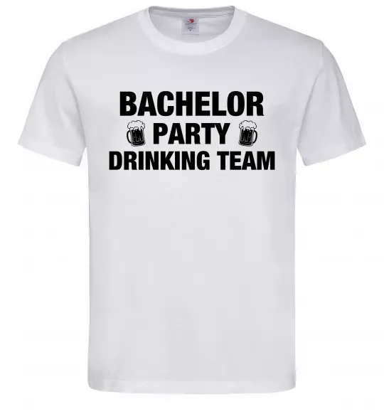 Чоловіча футболка Bachelor party drinking team Білий фото