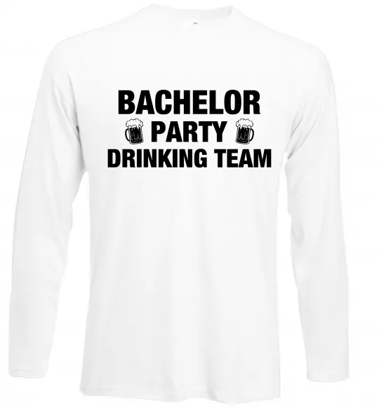 Лонгслів Bachelor party drinking team Білий фото