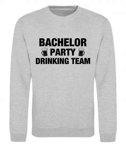 Світшот Bachelor party drinking team Сірий меланж фото