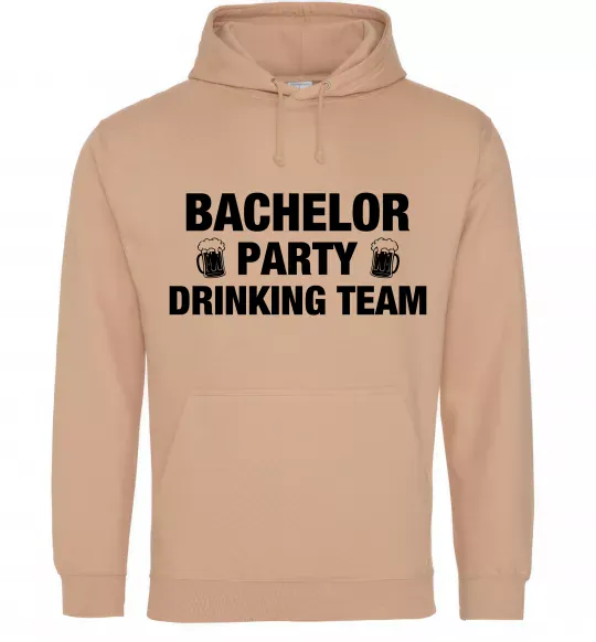 Мужская толстовка (худи) Bachelor party drinking team Песочный фото