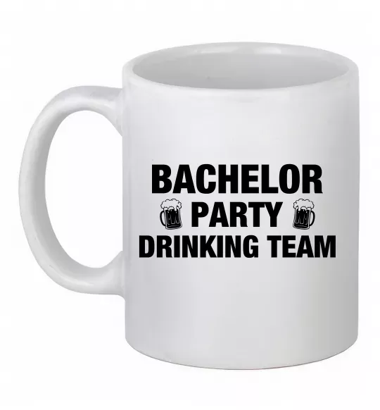 Чашка керамическая Bachelor party drinking team Белый фото