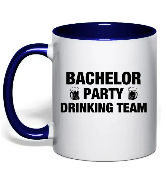 Чашка з кольоровою ручкою Bachelor party drinking team Глибокий темно-синій фото