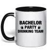 Чашка з кольоровою ручкою Bachelor party drinking team Чорний фото