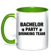 Чашка с цветной ручкой Bachelor party drinking team Лаймовый фото