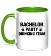Чашка з кольоровою ручкою Bachelor party drinking team Зелений фото